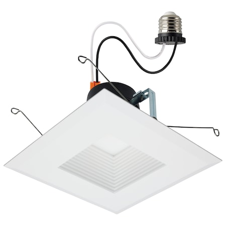Satco Field Selectable LED Downlight Retrofit Deep Baffle 5-6 Inch Square White Finish 120 Volts S11885